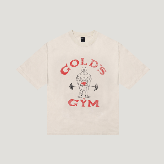 LÝFT × GOLD'S GYM Vintage Logo Big T-Shirt 1479