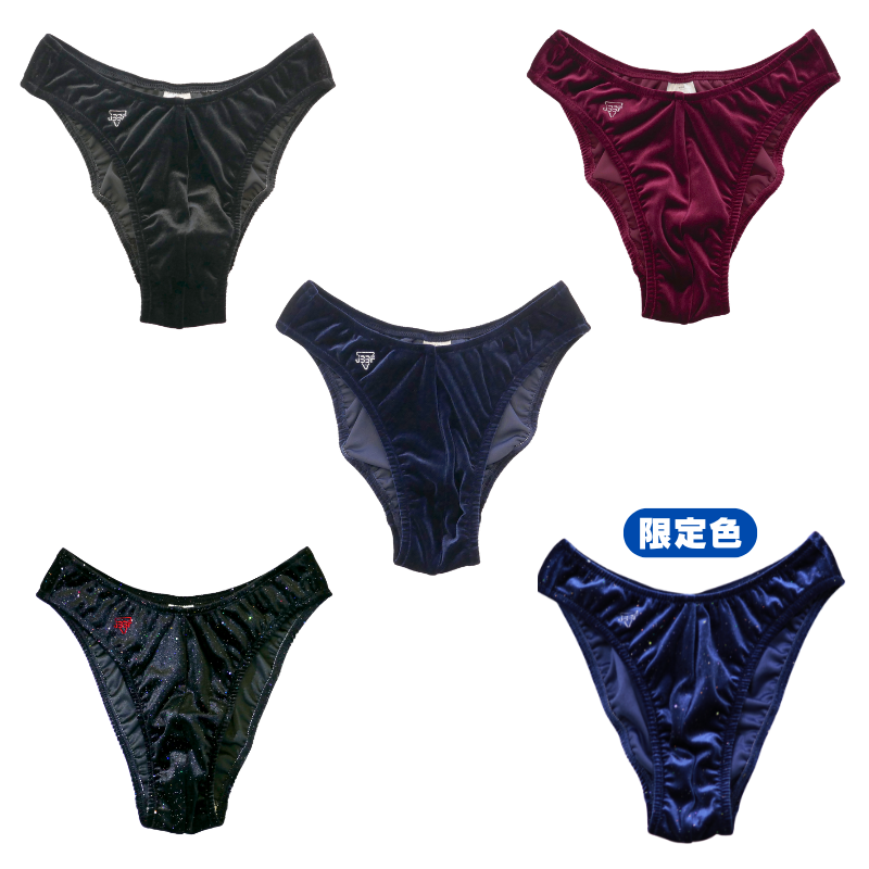 ボディビルパンツ M クラッシュベロアラメ ダークレッド 横幅5cm JBBF 5cm規格】JBBF公認ボディビルポージングトランクス ベロア