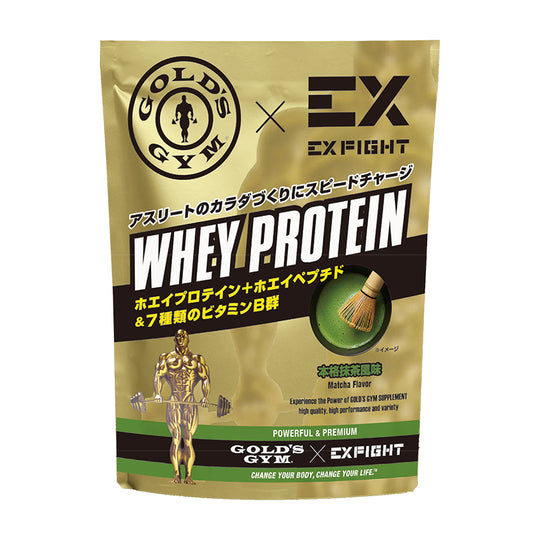 数量限定】GOLD'S GYM × EX FIGHT WPI ホエイプロテイン【本格抹茶