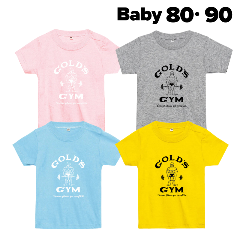 GOLD'S GYM G2228 ベビーTシャツ (クラシックジョー) 80cm 90cm GOLD'S GYM G2228 ベビーTシャツ (クラシックジョー) 80cm 90cm