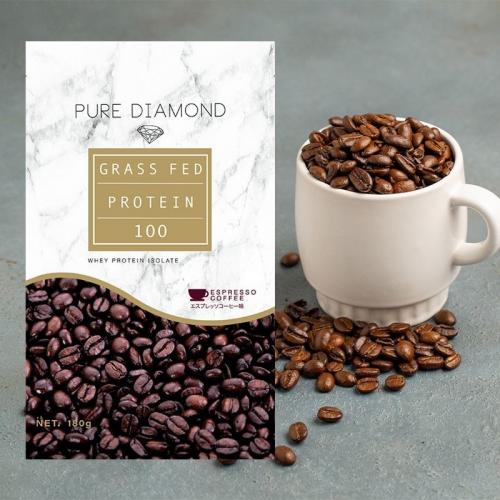 PURE DIAMOND グラスフェッド プロテイン エスプレッソコーヒー味  600g