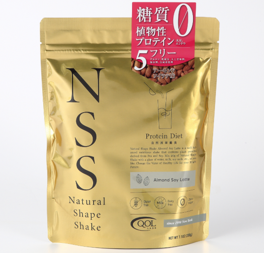 QOLラボラトリーズ　NSS(ナチュラルシェイプシェイク)糖質０  200g　アーモンドソイラテ味